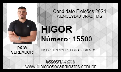 Candidato HIGOR 2024 - WENCESLAU BRAZ - Eleições