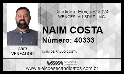 Candidato NAIM COSTA 2024 - WENCESLAU BRAZ - Eleições