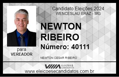 Candidato NEWTON RIBEIRO 2024 - WENCESLAU BRAZ - Eleições