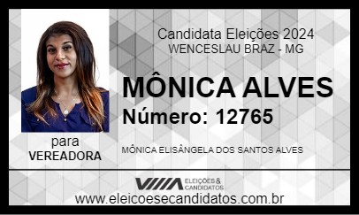 Candidato MÔNICA ALVES 2024 - WENCESLAU BRAZ - Eleições