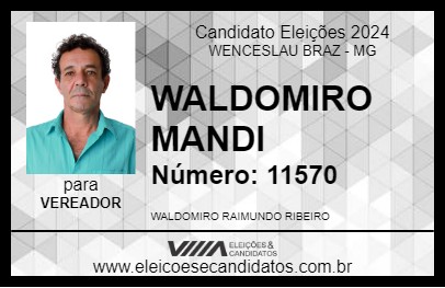 Candidato WALDOMIRO MANDI 2024 - WENCESLAU BRAZ - Eleições