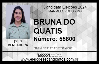 Candidato BRUNA DO QUATIS 2024 - MARMELÓPOLIS - Eleições