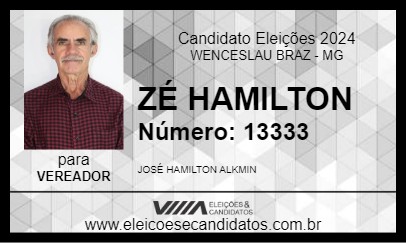 Candidato ZÉ HAMILTON 2024 - WENCESLAU BRAZ - Eleições