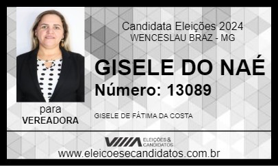 Candidato GISELE DO NAÉ 2024 - WENCESLAU BRAZ - Eleições