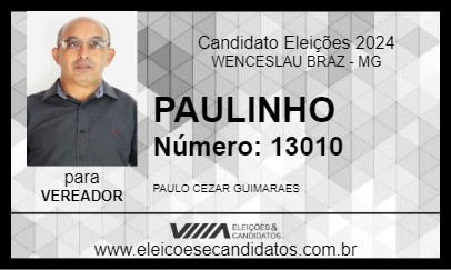 Candidato PAULINHO 2024 - WENCESLAU BRAZ - Eleições