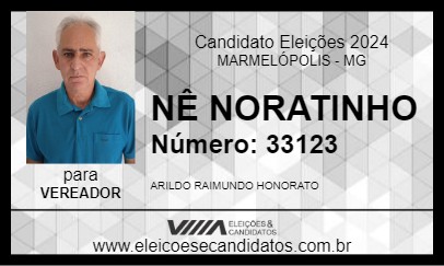 Candidato NÊ NORATINHO 2024 - MARMELÓPOLIS - Eleições