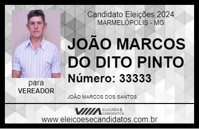 Candidato JOÃO MARCOS DO DITO PINTO 2024 - MARMELÓPOLIS - Eleições