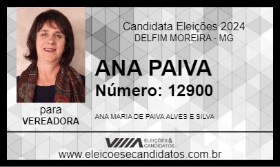 Candidato ANA PAIVA 2024 - DELFIM MOREIRA - Eleições