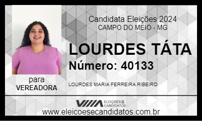 Candidato LOURDES TÁTA 2024 - CAMPO DO MEIO - Eleições