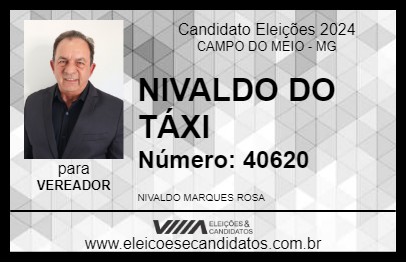 Candidato NIVALDO DO TÁXI 2024 - CAMPO DO MEIO - Eleições