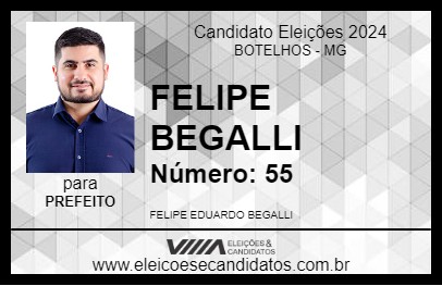 Candidato FELIPE BEGALLI 2024 - BOTELHOS - Eleições