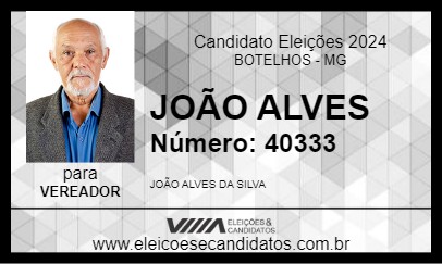 Candidato JOÃO ALVES 2024 - BOTELHOS - Eleições