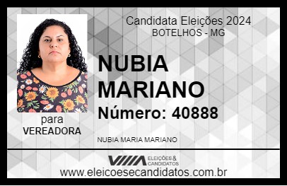 Candidato NUBIA MARIANO 2024 - BOTELHOS - Eleições