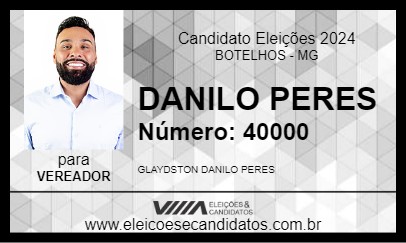 Candidato DANILO PERES 2024 - BOTELHOS - Eleições