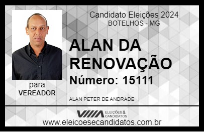 Candidato ALAN DA RENOVAÇÃO 2024 - BOTELHOS - Eleições