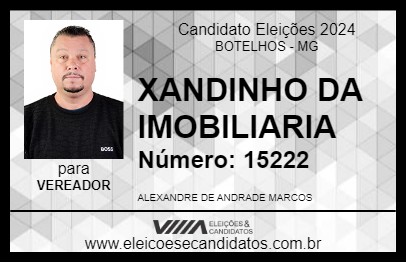 Candidato XANDINHO DA IMOBILIARIA 2024 - BOTELHOS - Eleições