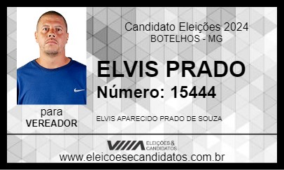 Candidato ELVIS PRADO 2024 - BOTELHOS - Eleições