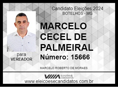 Candidato MARCELO CECEL DE PALMEIRAL 2024 - BOTELHOS - Eleições