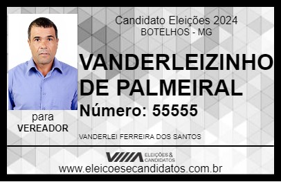 Candidato VANDERLEIZINHO DE PALMEIRAL 2024 - BOTELHOS - Eleições