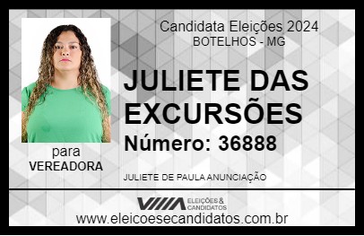 Candidato JULIETE DAS EXCURSÕES 2024 - BOTELHOS - Eleições