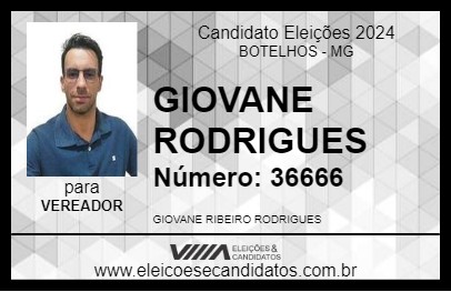 Candidato GIOVANE RODRIGUES 2024 - BOTELHOS - Eleições