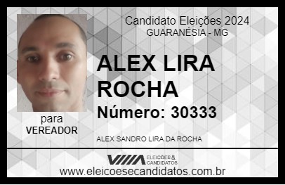 Candidato ALEX LIRA ROCHA 2024 - GUARANÉSIA - Eleições