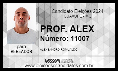 Candidato PROF. ALEX 2024 - GUAXUPÉ - Eleições