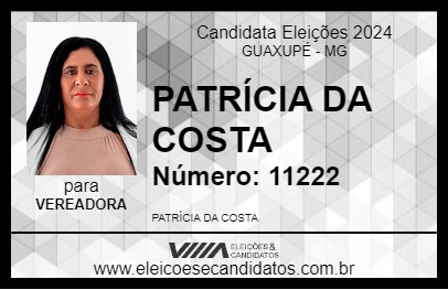 Candidato PATRÍCIA DA COSTA 2024 - GUAXUPÉ - Eleições