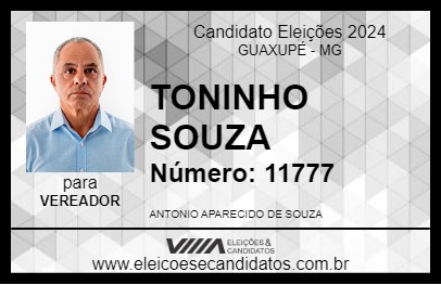 Candidato TONINHO SOUZA 2024 - GUAXUPÉ - Eleições