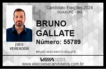 Candidato BRUNO GALLATE 2024 - GUAXUPÉ - Eleições