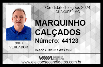 Candidato MARQUINHO CALÇADOS 2024 - GUAXUPÉ - Eleições