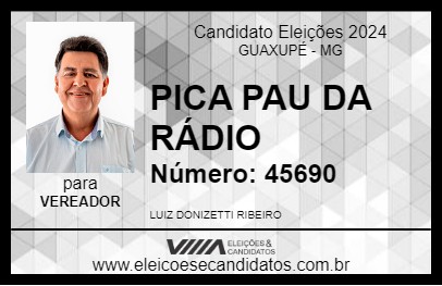 Candidato PICA PAU DA RÁDIO 2024 - GUAXUPÉ - Eleições