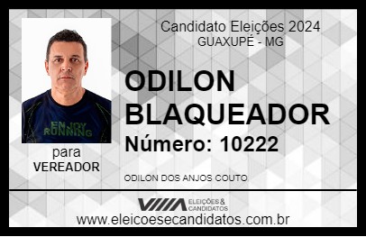 Candidato ODILON BLAQUEADOR 2024 - GUAXUPÉ - Eleições