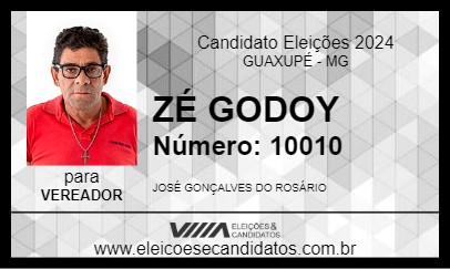 Candidato ZÉ GODOY 2024 - GUAXUPÉ - Eleições