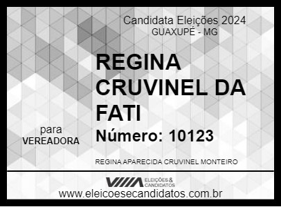 Candidato REGINA CRUVINEL DA FATI 2024 - GUAXUPÉ - Eleições