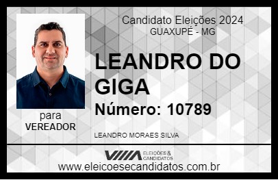 Candidato LEANDRO DO GIGA 2024 - GUAXUPÉ - Eleições