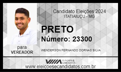 Candidato PRETO 2024 - ITATIAIUÇU - Eleições