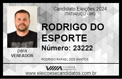 Candidato RODRIGO DO ESPORTE 2024 - ITATIAIUÇU - Eleições