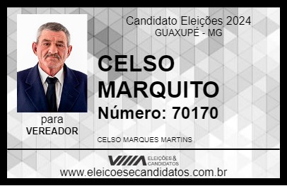 Candidato CELSO MARQUITO 2024 - GUAXUPÉ - Eleições