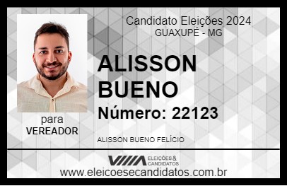 Candidato ALISSON BUENO 2024 - GUAXUPÉ - Eleições