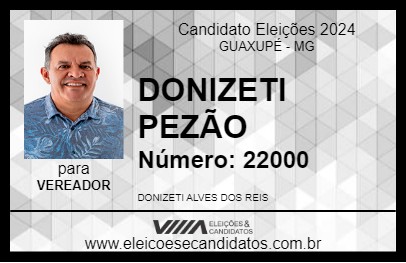 Candidato DONIZETI PEZÃO 2024 - GUAXUPÉ - Eleições