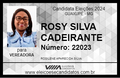 Candidato ROSY SILVA CADEIRANTE 2024 - GUAXUPÉ - Eleições