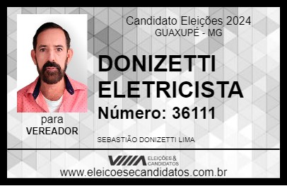 Candidato DONIZETTI ELETRICISTA 2024 - GUAXUPÉ - Eleições