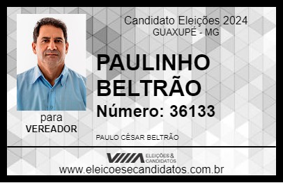 Candidato PAULINHO BELTRÃO 2024 - GUAXUPÉ - Eleições