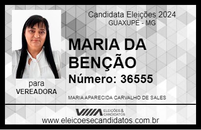 Candidato MARIA DA BENÇÃO 2024 - GUAXUPÉ - Eleições