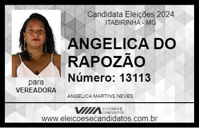 Candidato ANGELICA DO RAPOZÃO 2024 - ITABIRINHA - Eleições