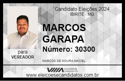 Candidato MARCOS GARAPA 2024 - IBIRITÉ - Eleições