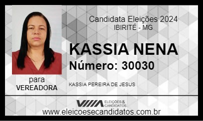 Candidato KASSIA NENA 2024 - IBIRITÉ - Eleições