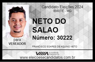 Candidato NETO DO SALAO 2024 - IBIRITÉ - Eleições