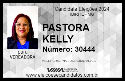 Candidato PASTORA KELLY 2024 - IBIRITÉ - Eleições